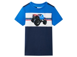 T-shirt Para Criança Azul E Azul-marinho 104