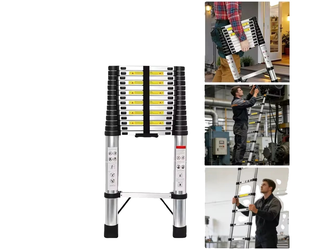 Escada Telescópica, Aço Inoxidável, Design Portátil, 4.4m OEM