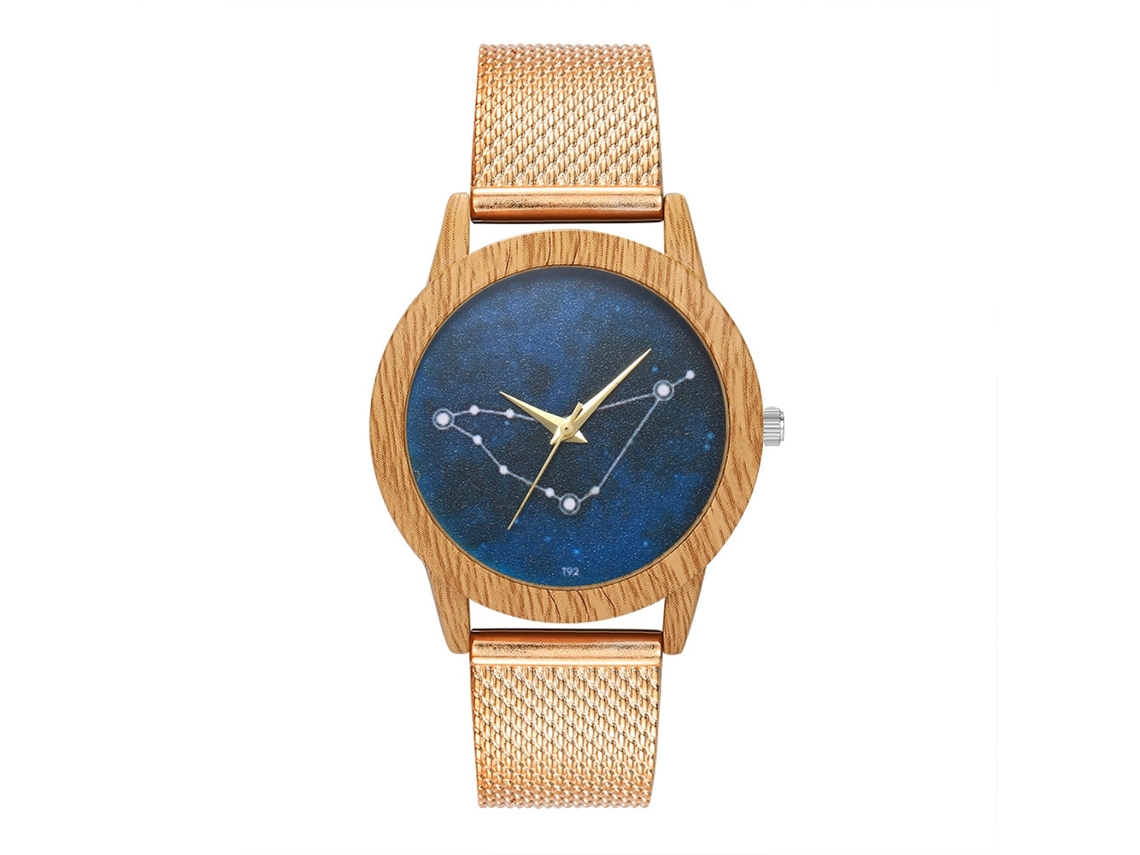 Relógio de quartzo elegante e moderno para presente masculino/feminino (ouro rosa)