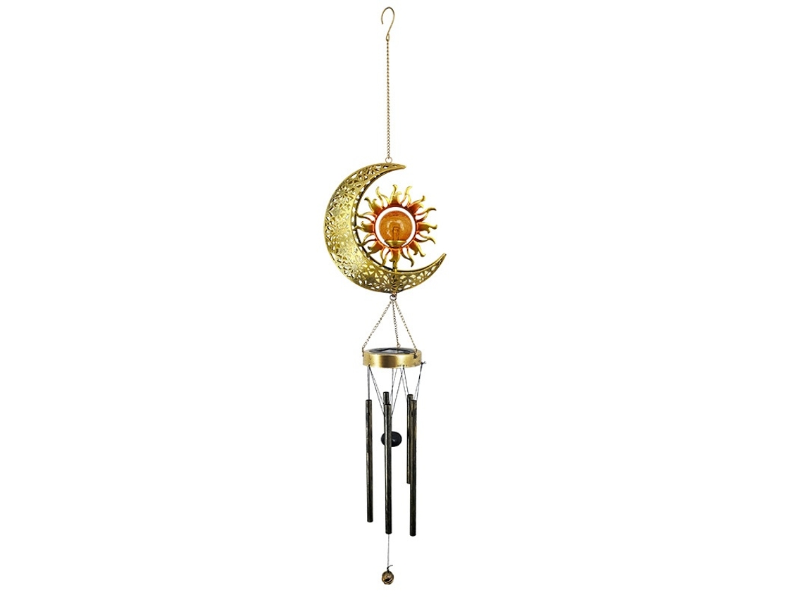 Sinos Solares Lurelia, 5 Tubos, À Prova De Água, Led, Para Jardim E Pátio, Para Varanda, De Vidro, De Metal