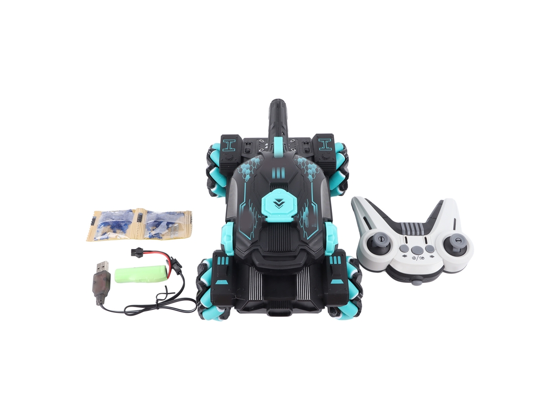 Ats carro de Controle Remoto 2.4ghz com Bolas de Água 4wd Rotação Livre Brinquedo para Crianças Azul