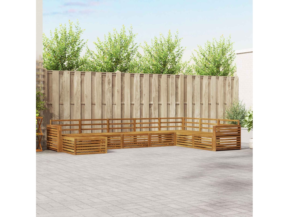 Vidaxl Conjunto De Sofás Para Exterior 8 Unid. Natural