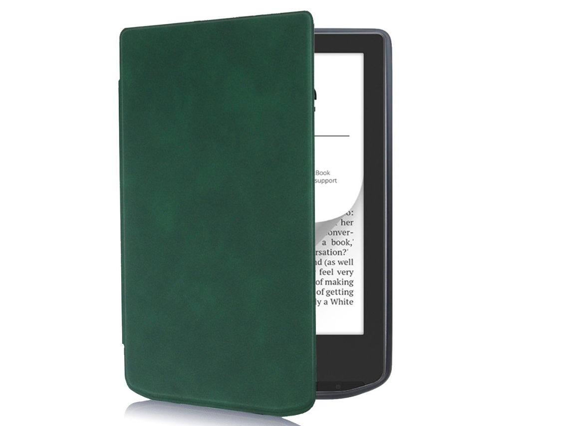Capa Panoona Para Pocketbook Verse 629, Leve, Fina E Resistente A Impactos, Em Pele Premium Verde
