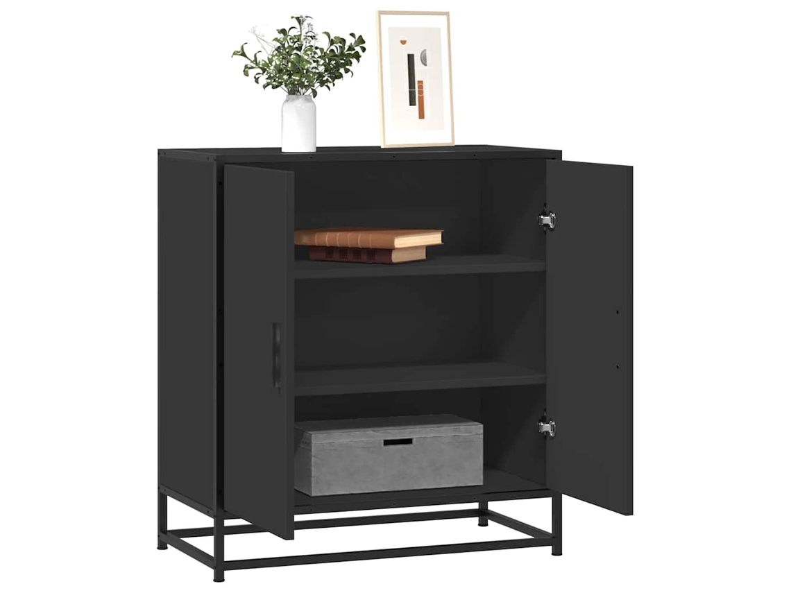 Aparador 68x35x76 cm Derivados madera/metal Negro