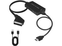 1080p Scart Para Hdmi Adaptador Conversor Com Cabo Hdmi Incluído Compat Ps3, Xbox, Wii, Stb, Vhs/vcr, Sky, Dvd Pal/ntsc, Plug Play Bestvite