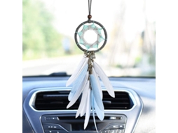 Aro de Sonhos Feather Cinza Mão Feita Decoração Parede Carro Acessório Presente