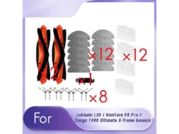 Kit Com 35 Peças De Reposição Para O Robô Aspirador L20 / V8 Pro / 7490 Ultimate X-treme._ptg