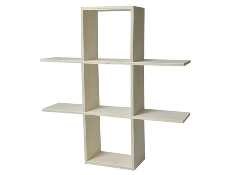 Prateleira de parede de madeira para personalizar - 2 níveis - 53 x 53 x 12 cm Artemio