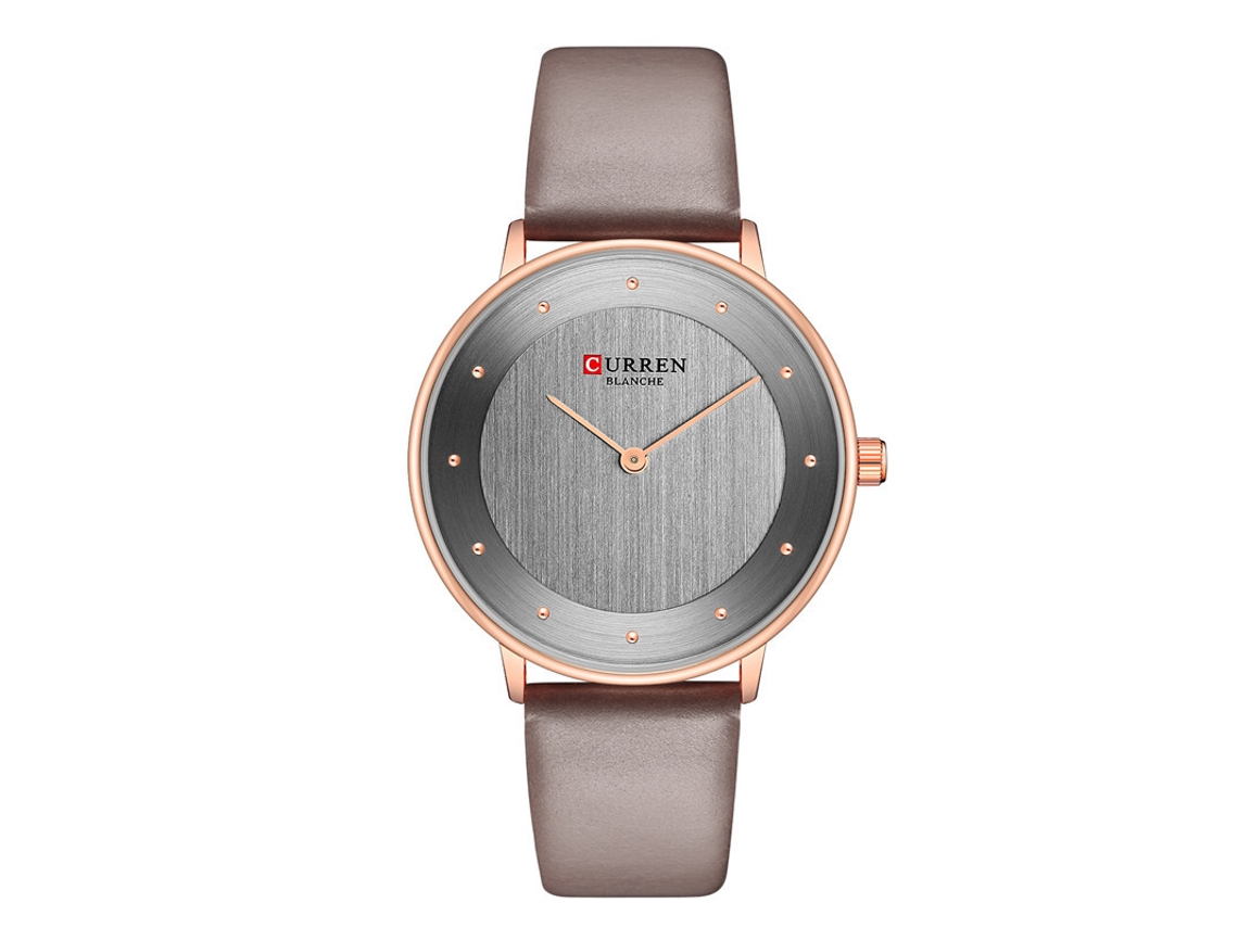 Relógio De Pulso Feminino Casual De Quartzo, Fino E Resistente À Água, Com Pulseira De Couro Redonda (marrom), Ideal Para Estudantes.