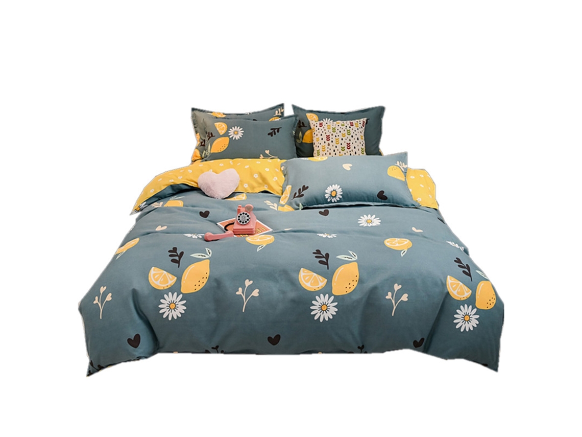 Conjunto de cama 3 peças, algodão macio, travesseiro, edredom, casal king/queen | S/MARCA