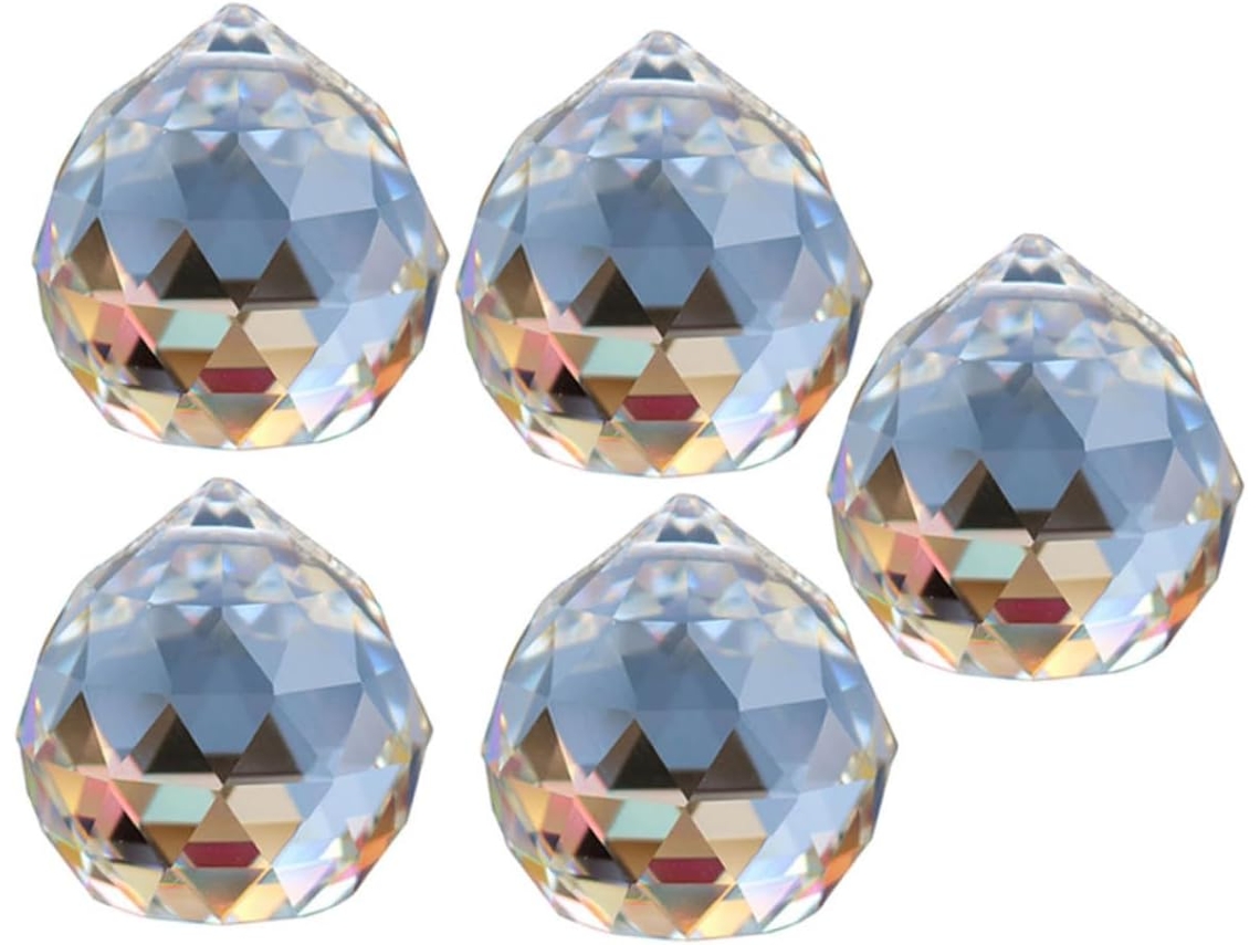 Conjunto De 5 Pingentes De Cristal Transparente Para Lustres E Decorações.