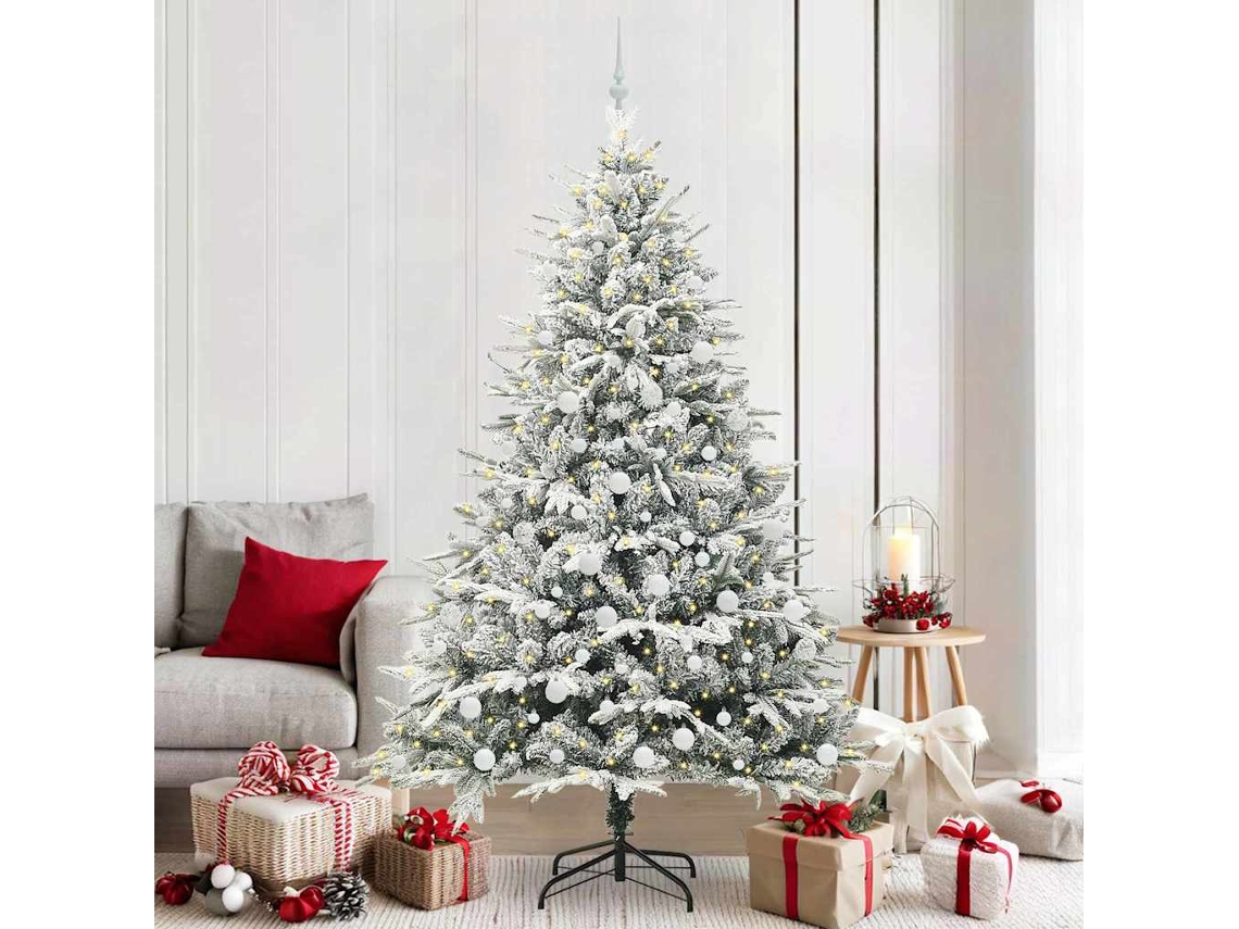 Vidaxl Árvore De Natal Artificial Pré-iluminada Com Conjunto De Bolas