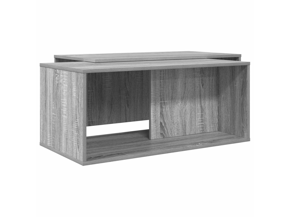 Conjunto de mesa de centro com 2 peças em madeira Cinza Sonoma, modelo Maison Exclusive.