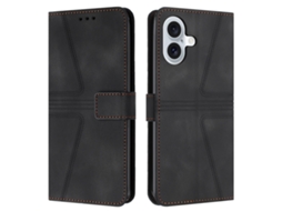 Capa De Couro Para Iphone 16 - Triangular - Cor Sólida