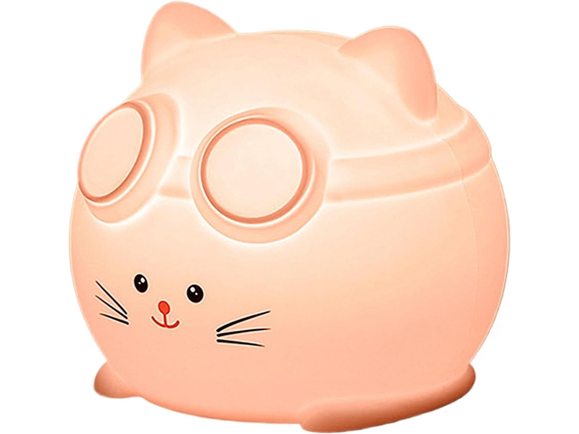 Abajur De Mesa Com Gatinho Fofo E Regulagem Intensidade.