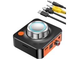 HEXINYIGJLY Adaptador áudio Bluetooth 5.4 Tx/rx, ótica/coaxial/aux/rca, Usb/tf, 3D surround, 12h