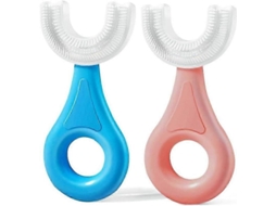 Escova de Dentes em Formato U para Crianças Pequenas Pacote com 2 Escovas Silicone Macio Qualidade Alimentar GOKOCO