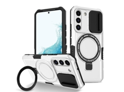Capa Zruxe Compativel Com Samsung Galaxy S22 5g (suporte Magsafe - Deslizante - Tpu Hibrido Pc - Azulpreto/branco)