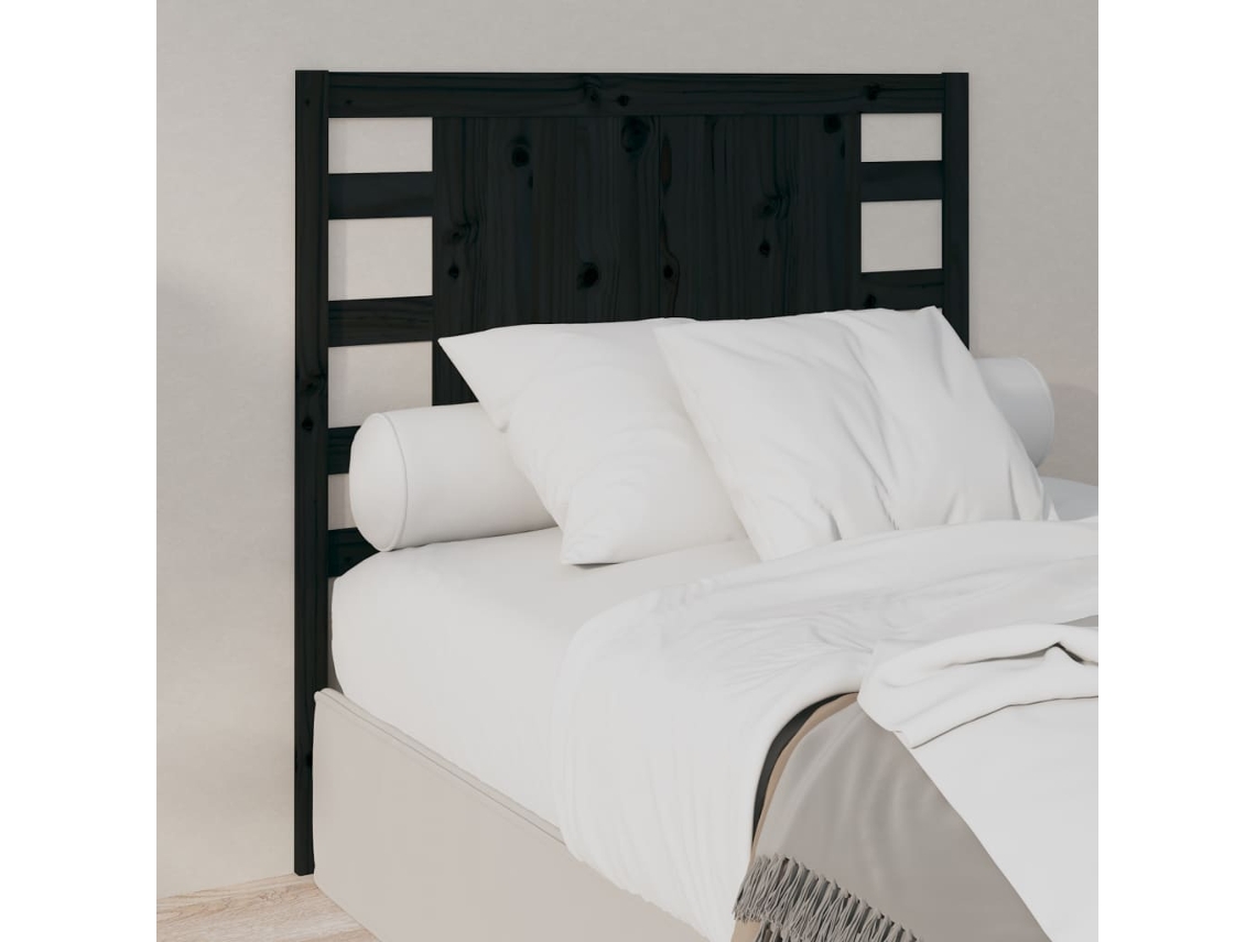 Cabecero 81x4x100 cm Pino Macizo Negro