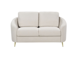 Sofá de 2 Lugares BELIANI Trosa de Tecido Creme Claro 153x86x88