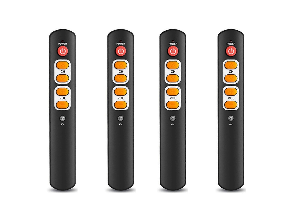 Conjunto De 4 Controles Remotos Inteligentes Universais De 6 Botões Com Função De Aprendizado Por Cópia Infravermelha Para Tv, Decodificador, Dvd, Dv
