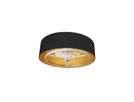 Ventilador Anuska Dc 60W Preto/Ouro-Ouro 70D 8 Lâminas 6 Velocidades 5100Lm 3 Cores Remoto Memória Regulador de Intensidade Temporizador FABRILAMP