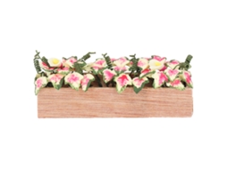 Mali vasilha de Flores Retangular Miniatura para Casinha de Bonecas 1:12 Decorativa com Cores Vibrantes