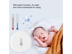 Sensor de temperatura e umidade Zigbee com alarme e controle via app para casa e escritório