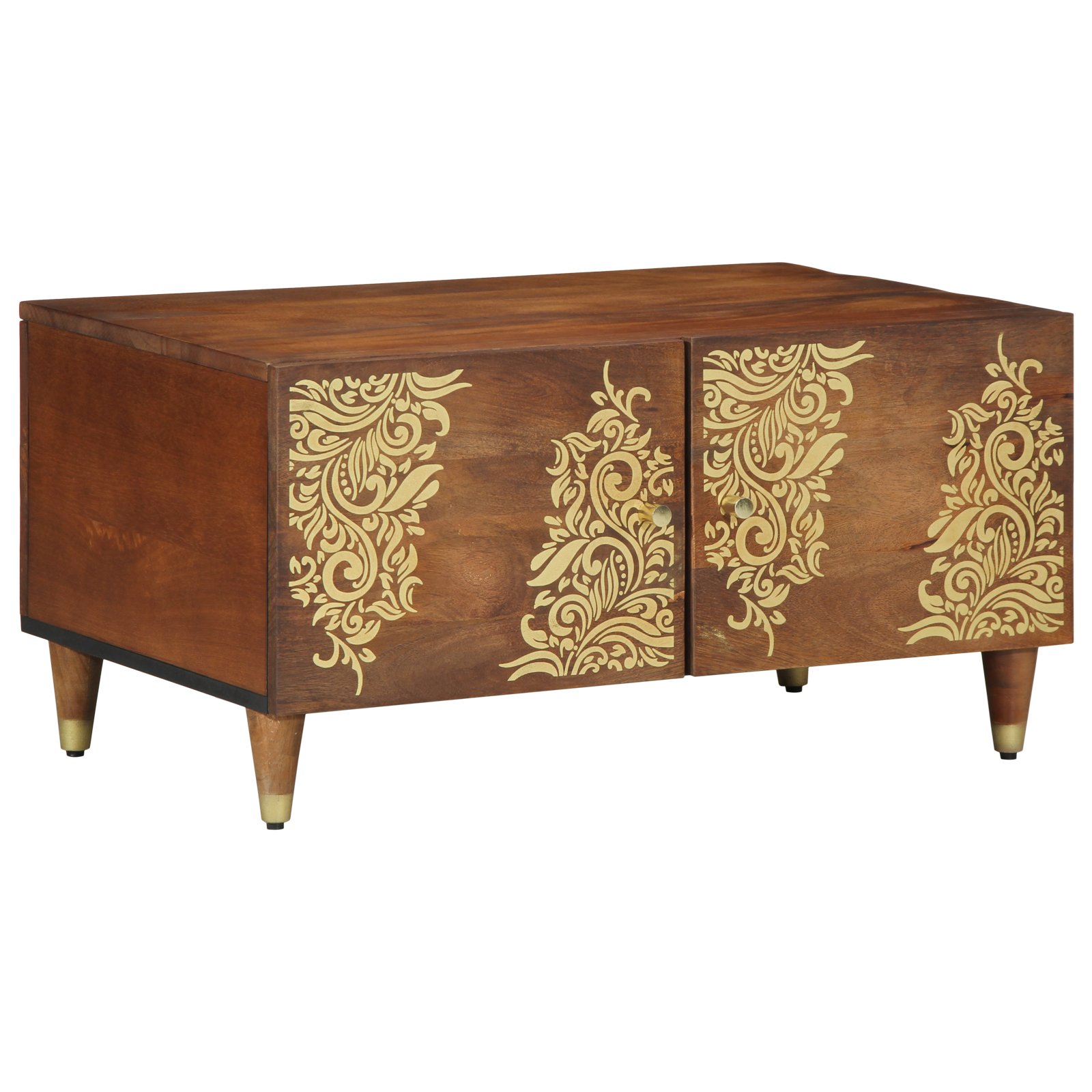 Conjunto 1 Mesa De Centro Vidaxl Castanho Madeira De Mangueira Maciça (80 X 50 X 40 Cm)