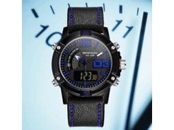 Pulseira de relógio eletrônico digital multifuncional à prova d'água Sanda (preto e azul)