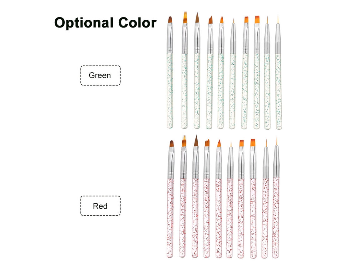 10pcs Conjunto De Pinceis Para Arte De Unhas Pintura Desenho Gel Uv Acrilico Ferramentas De Manicure