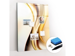 Quadro Magnético Abstração De Onda Dourada Para O Quarto Das Crianças Espelharte (70x100 Cm)
