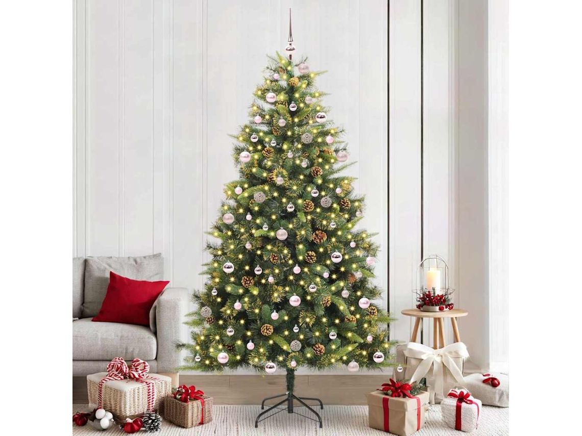 Vidaxl Árvore De Natal Artificial Articulada Com Cones 300 Led Verde
