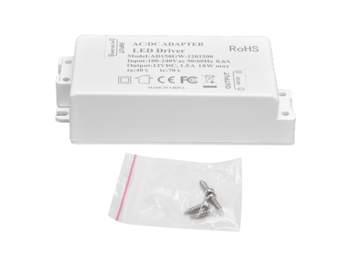 Driver Led 18w Transformador Ac100 240v Dc12v 1.5a Lâmpadas Led | S/MARCA