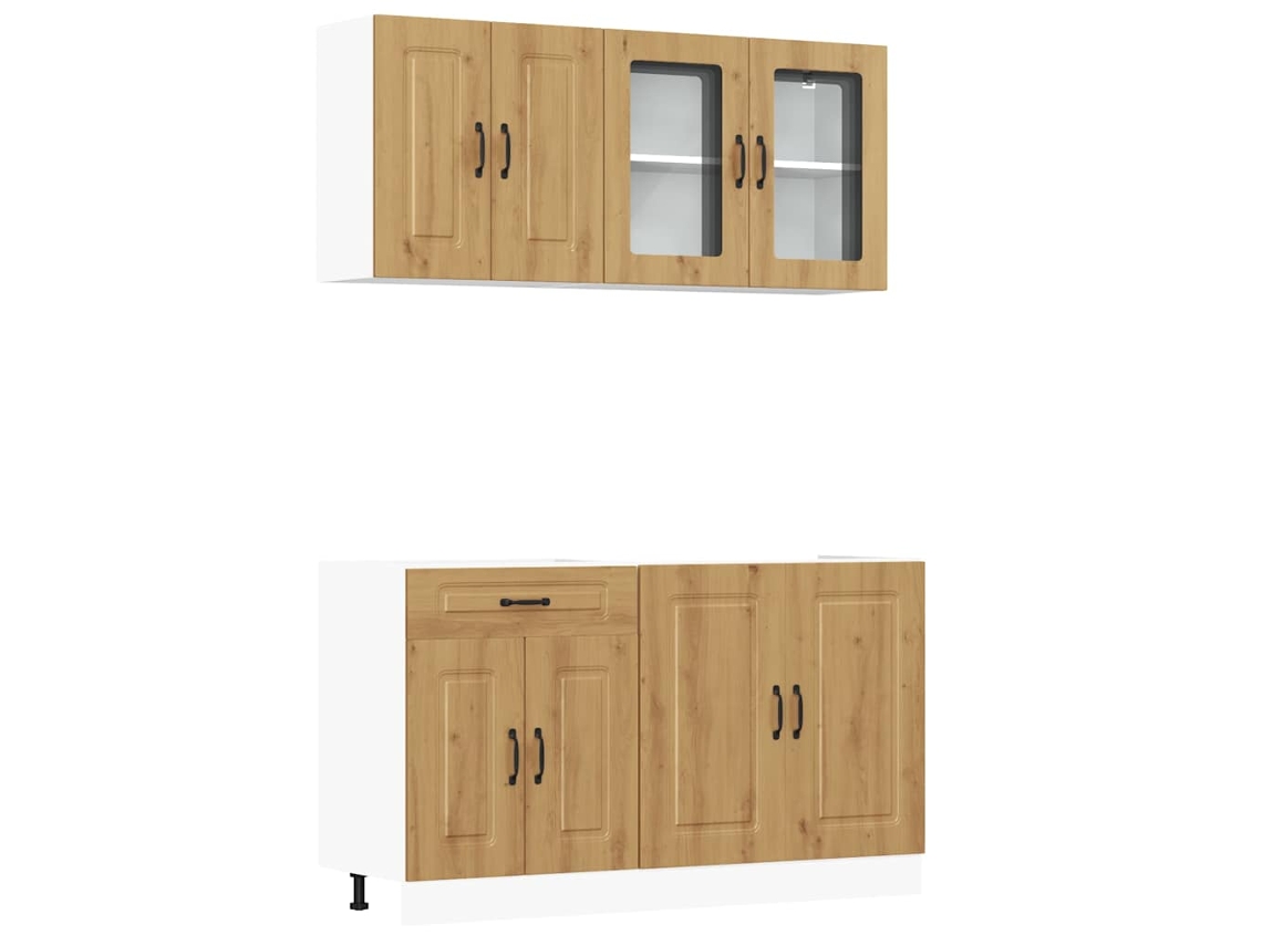 Kitchen Cabinet Set, Kitchen Cabinet Sets Vidaxl Marrom Madeira Processada (n/a)