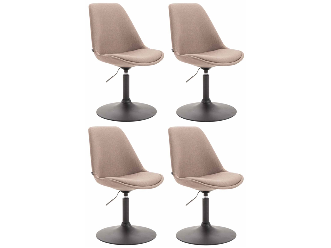 Conjunto de 4 cadeiras de jantar em tecido Maverick cinzento/preto CLP