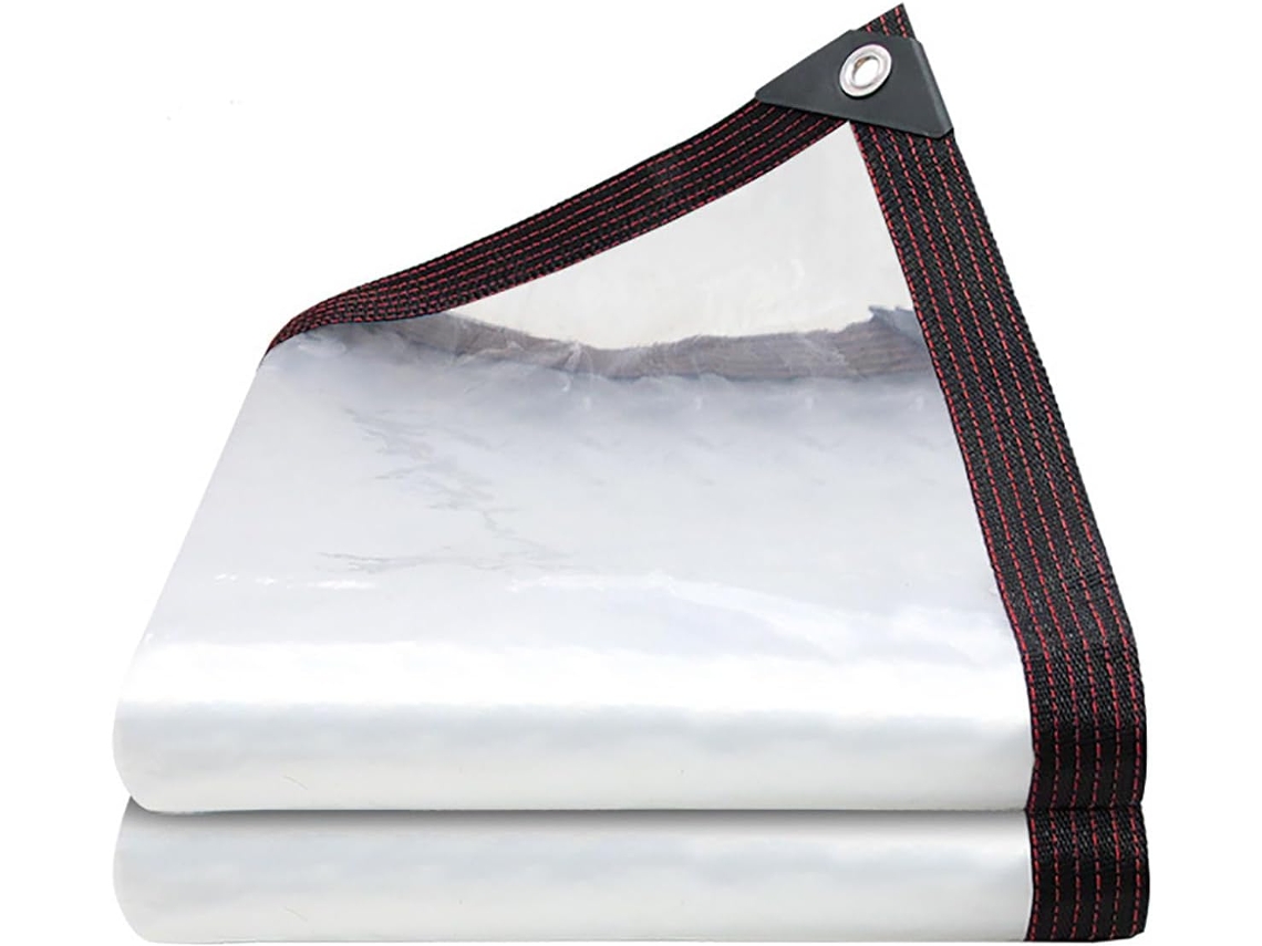 Clear Tarp Waterproof With Grommets, Heavy Duty Waterproof Tarpaulin With Reinforced Edges, Clear Outdoor Porches