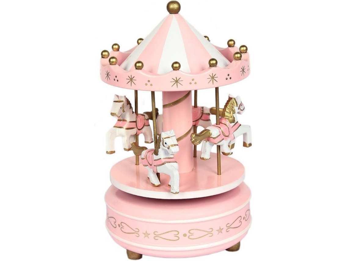 Caballo De Carrusel Musical Clásico De Madera Decoración Hogar Regalo Cumpleaños Niña 2025