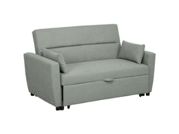 Sofá de 2 Lugares com Função Cama, Encosto Ajustável, Veludo Cinza Claro MARCA