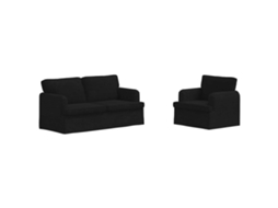 Maison Exclusive - Conjunto De Sofás 2 Unid. Preto Tecido