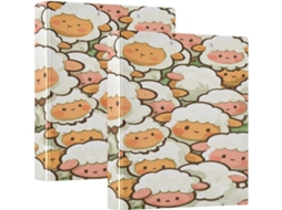 Pasta Arquivo Com 3 Argolas E Bolsas Internas, Stampa Fofa De Ovelhas 3, 8cm 1, 5 Polegadas, Embalagem Com 200 Folhas