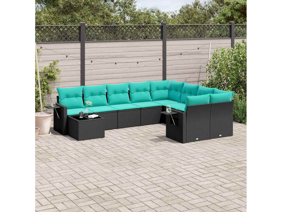 Conjunto de Sofá de Jardim com 12 Peças e Almofadas em Rattan Sintético Cinza VIDAXL