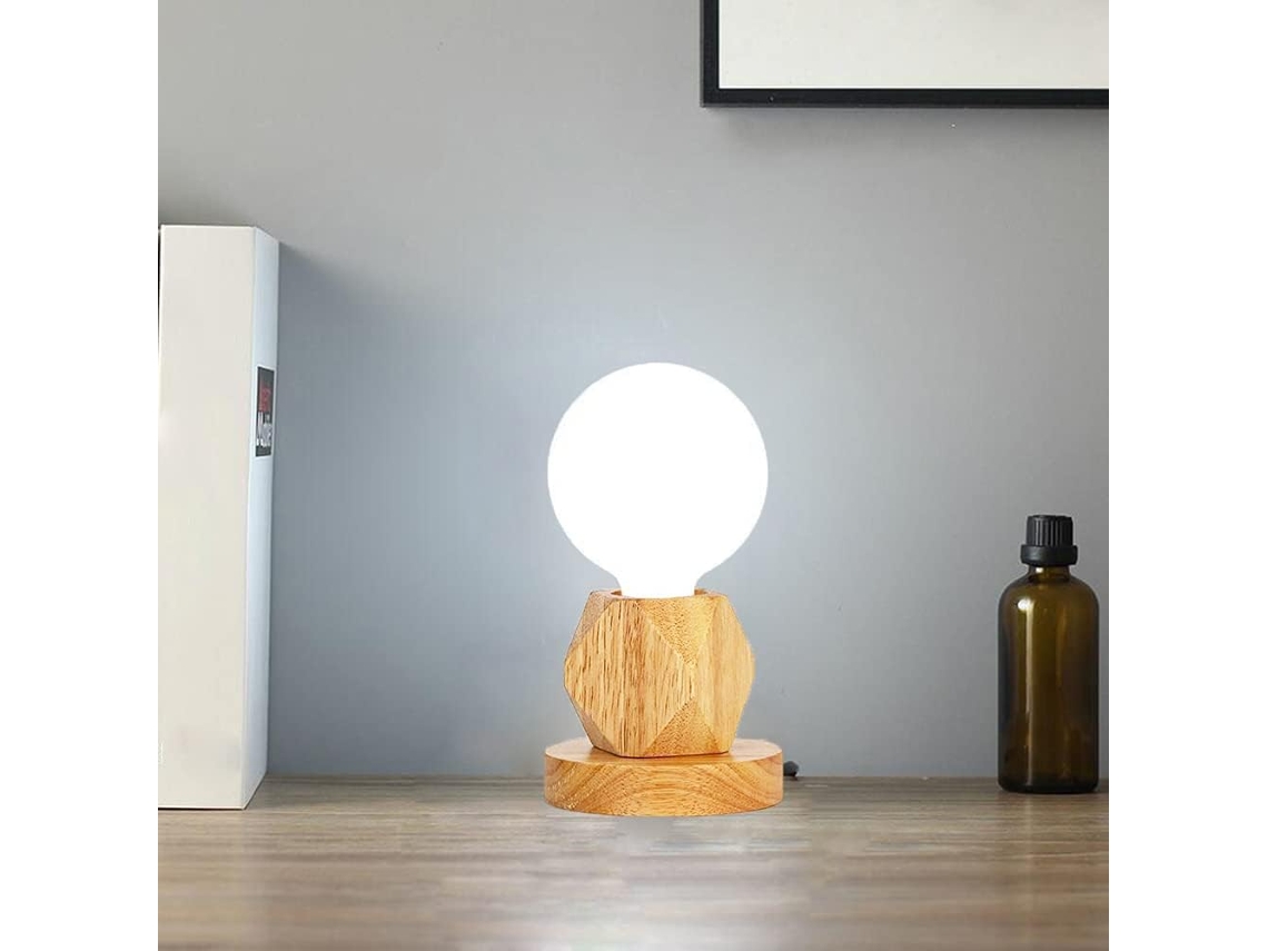 Luminária De Mesa Moderna Madeira E27 Simplicidade Para Escritório, Mesa De Cabeceira, Sala De Estar, Mesa De Centro