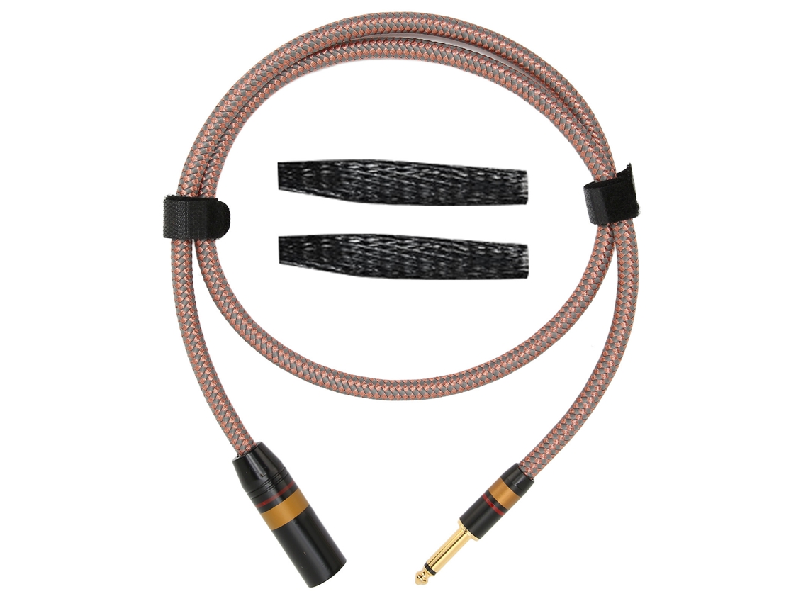 Cabo Mali 6.35mm para Xlr Macho, Baixa Perda, Conectores Dourados 1m
