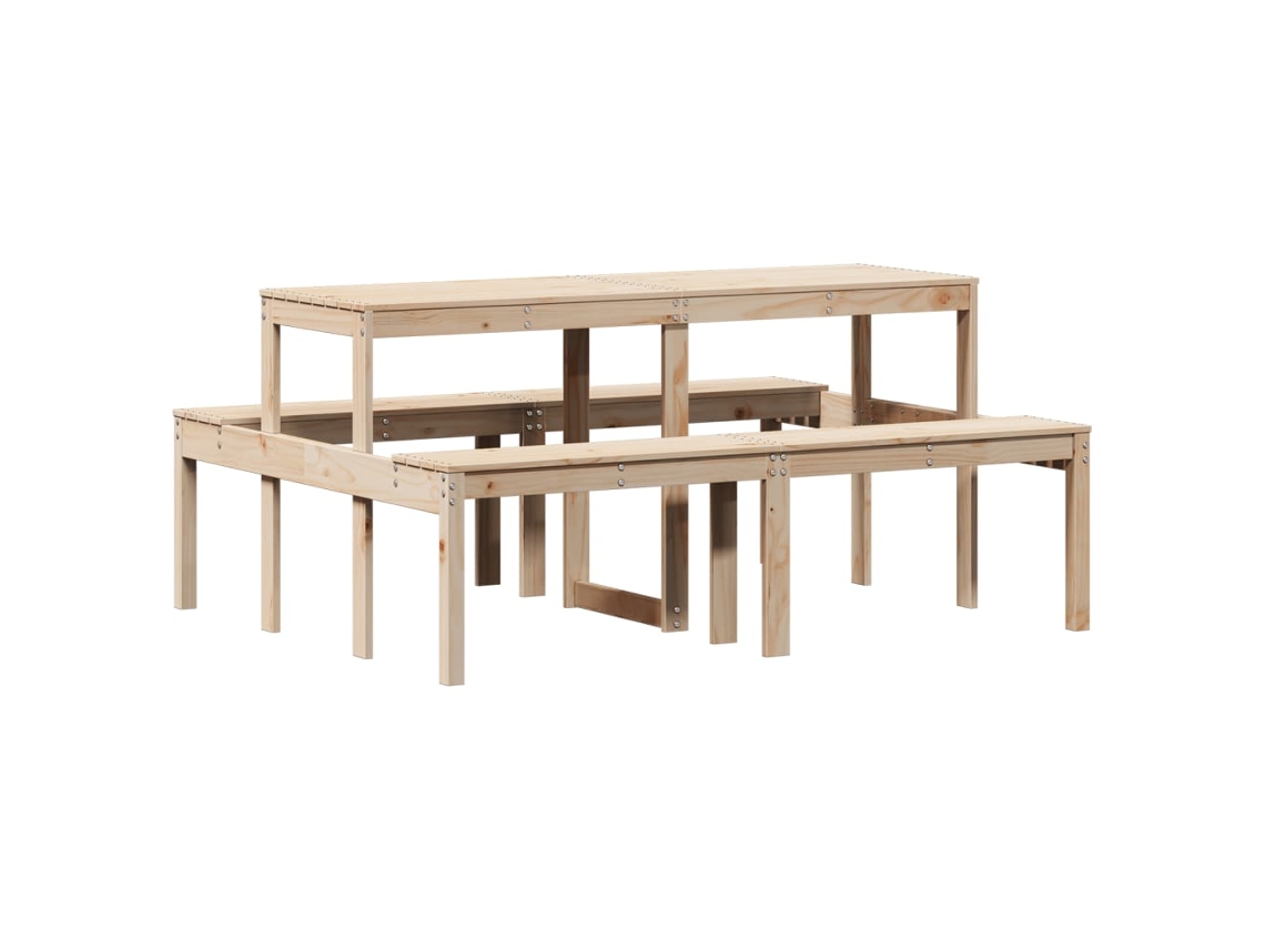 Picnic Table, Picnic Tables Vidaxl Marrom Madeira De Pinho (160 X 134 X 75 Cm)