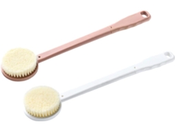 Conjunto De 2 Escovas Esfoliantes Corporais Com Cabos Longos, Design De Dupla Face Em Pet Pp, Para Massagem E