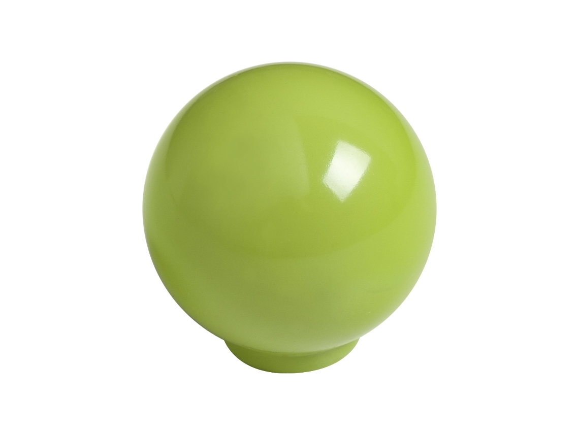 Pacote com 50 Puxadores de Bola Abs de 29 mm de Diâmetro Verde Pistache Brilhante HARDWAREXCHANGE
