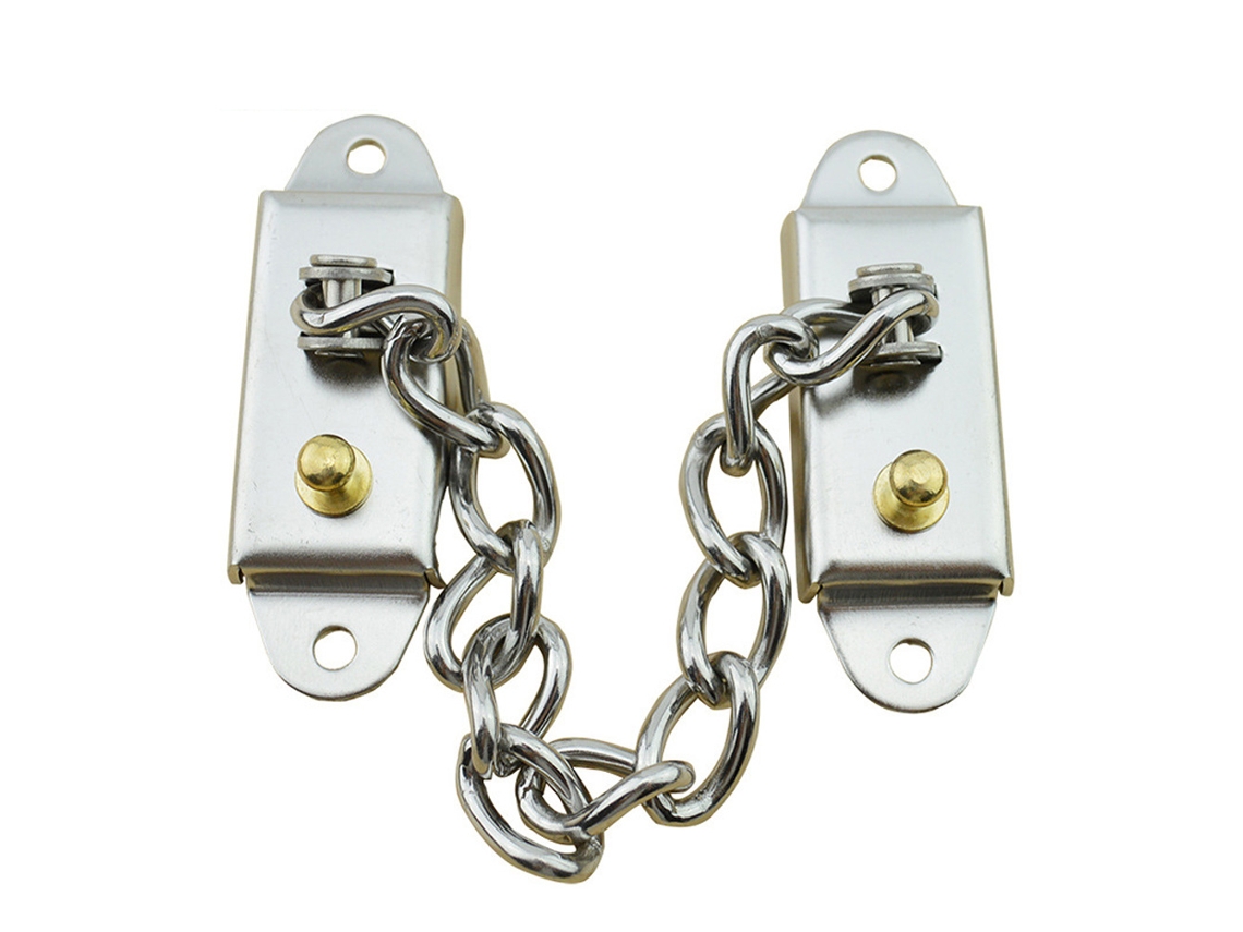 Corrente De Segurança Em Aço Inoxidável Para Porta, Trava Casa, Quarto, Hotel E Escritório.