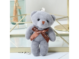 Urso de pelúcia Ats com cabeça grande e gravata para o Dia dos Namorados, aniversário, casamento (cinza S 11x6cm 4,3x2,4in)