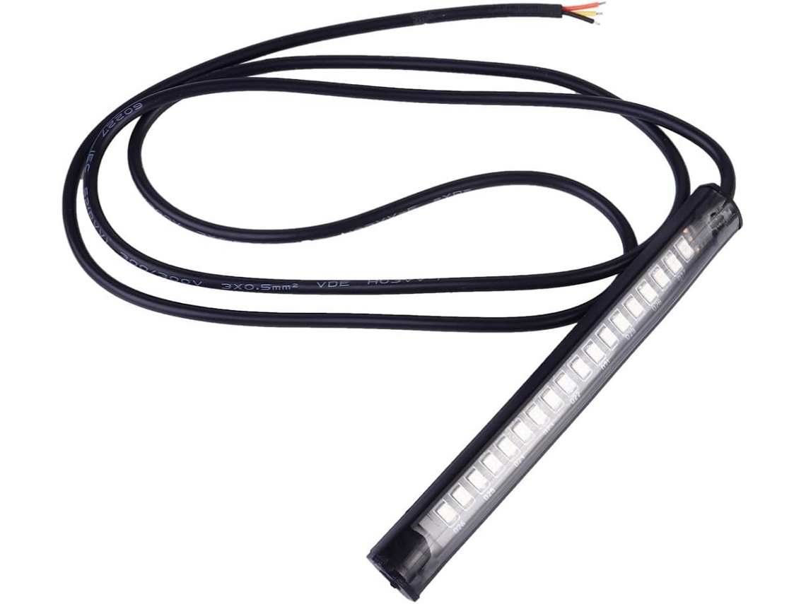 Luz De Freio Led Para Motocicleta, 18 Leds Smd, Faixa De Luz De Silicone Preta, Pacote Com 2 Unidades, À Prova D'água.